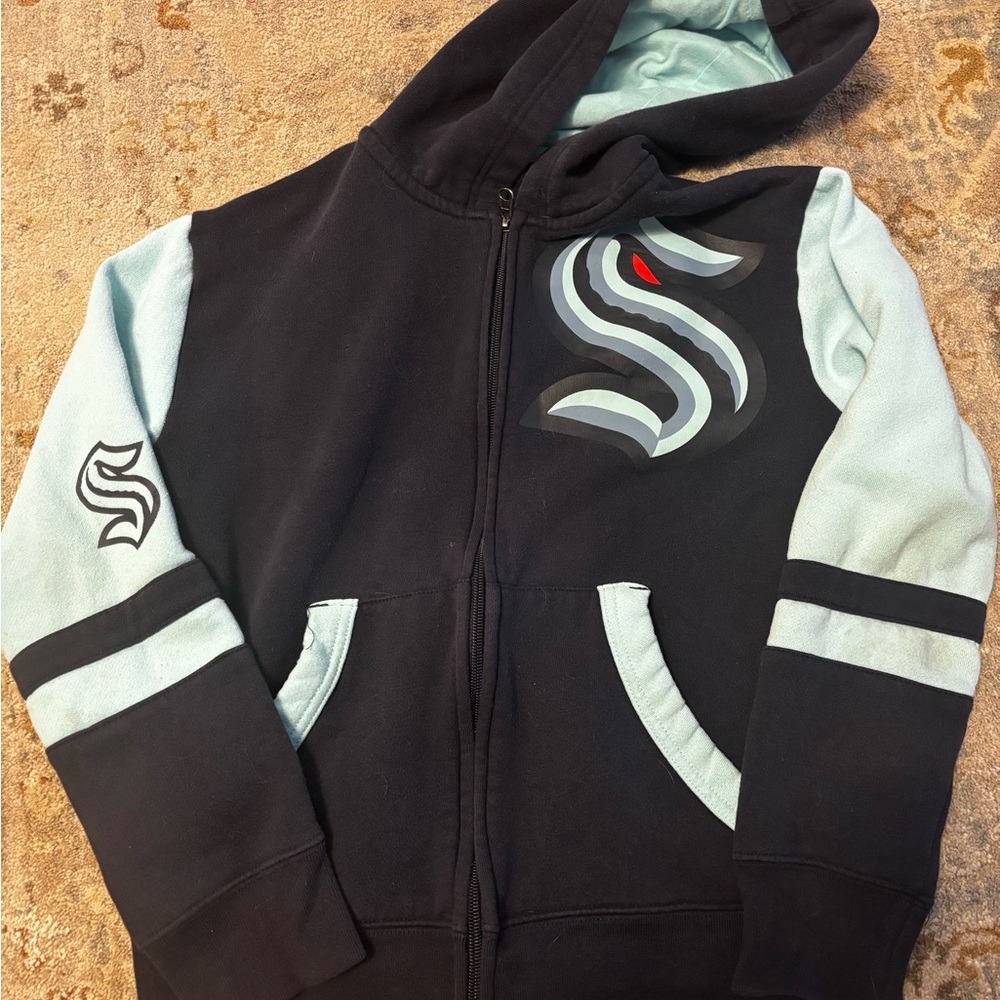 NHL Black and Light Blue Kids Hoodie